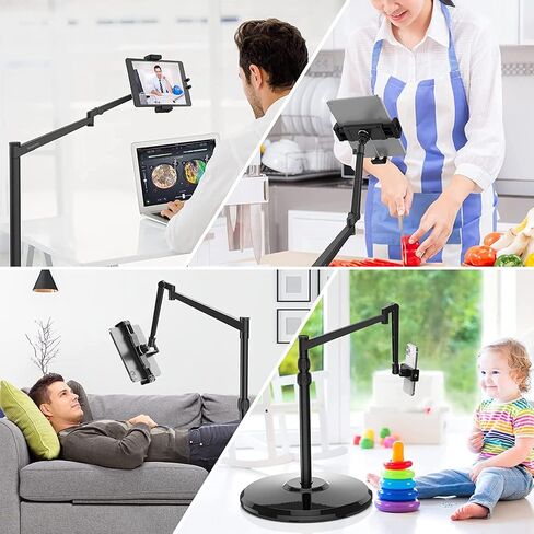 Smatree Tablet Floor Stand with Book Holder, 360 Degree Rotating with Height Adjustable Stand for 4.7-12.9inch Phone/Tablet, iPhone Series,eBook Reader,Floor Stand with Book Holder for Sheet Music in Saudi Arabia