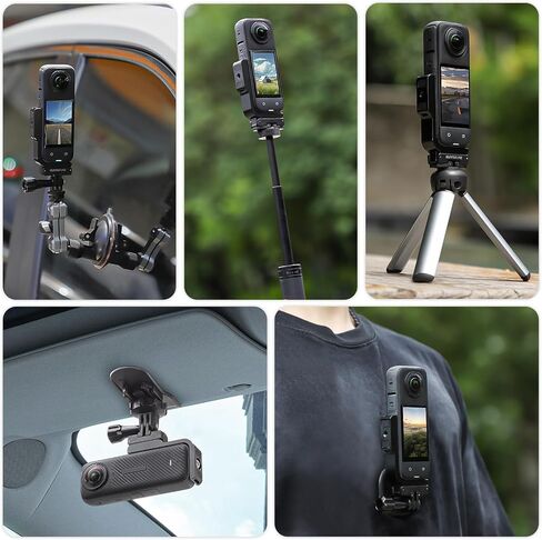 حامل عمل أفقي/رأسي لـ Insta360 X4، حامل سريع الفك من سبائك الألومنيوم المغناطيسي، حامل سهل التركيب بشقين وحامل محول خيط 1/4 لملحقات كاميرا Insta360 X4 in Kuwait