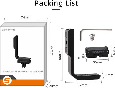 حامل عمل أفقي/رأسي لـ Insta360 X4، حامل سريع الفك من سبائك الألومنيوم المغناطيسي، حامل سهل التركيب بشقين وحامل محول خيط 1/4 لملحقات كاميرا Insta360 X4 in Kuwait