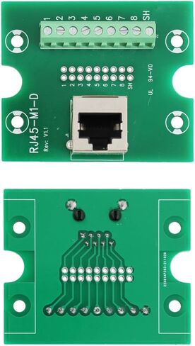 RJ45 8P8C DIN Rail Mount Ethernet Connector Distribution Breakout Board, 1Way RJ45 Vertical Jack Terminal Block Connector in Saudi Arabia