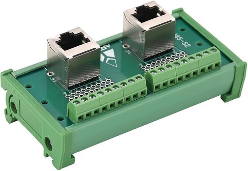 RJ45 8P8C DIN Rail Mount Ethernet Connector Distribution Breakout Board, 1Way RJ45 Vertical Jack Terminal Block Connector in Saudi Arabia