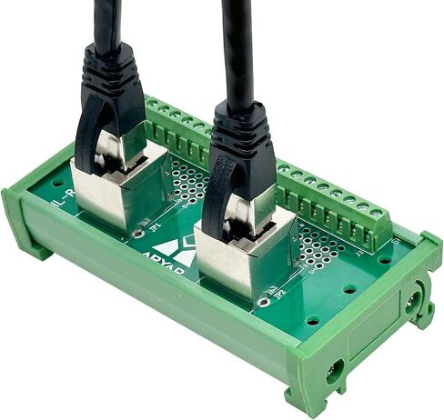 RJ45 8P8C DIN السكك الحديدية جبل موصل إيثرنت توزيع لوحة القطع ، 1Way RJ45 مقبس عمودي موصل كتلة المحطة in Kuwait