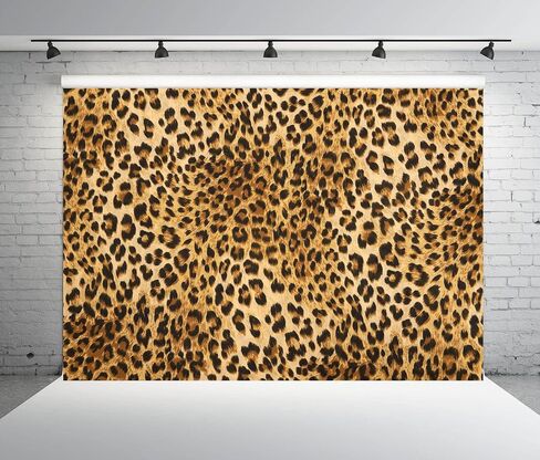 7x5ft Fabric Leopard Photo Backdrop Gold Brown Black Spots Prints Photography Background Adults Birthday Lady Bachelorette Party Decorations Dessert Table Banner Portrait Photo Studio Props in Kuwait