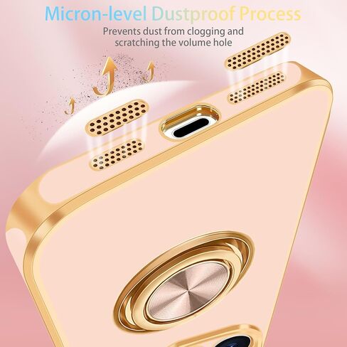 Fingic for iPhone 16 Pro Max Case[with 360°Rotatable Ring Holder][Support Magnetic Car Mount]Shiny Plating Gold Slim Thin Soft TPU Bumper Shockproof Case for iPhone 16 Pro Max for Women Men,2024,Black in Saudi Arabia