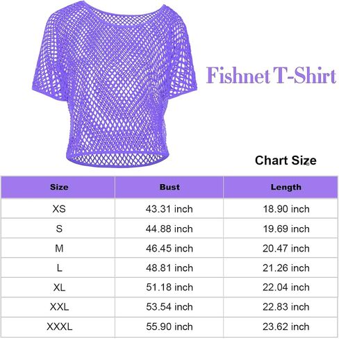 WILDPARTY Women Casual Sexy 80s Costumes Fishnet Neon Off Shoulder Top Mesh Short Sleeves T Shirts Sheer Blouse (Green-M) in Saudi Arabia