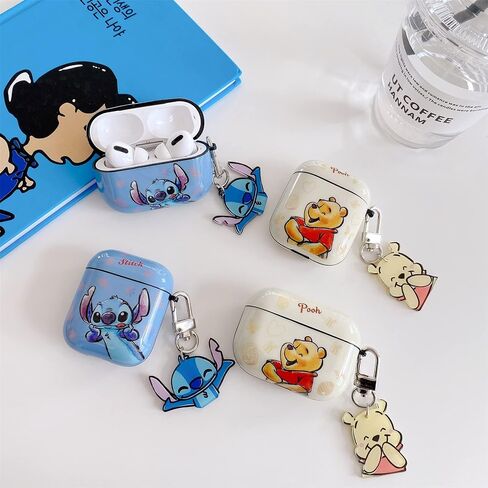 حافظة TPU ناعمة مع سلسلة مفاتيح لـ Apple AirPods 3 AirPods3 الجيل الثالث 2021 غرزة القلب الحب اللون الأزرق الرسوم المتحركة الرسوم المتحركة اللطيفة الرائعة الكلاسيكية للأطفال البنات in Kuwait