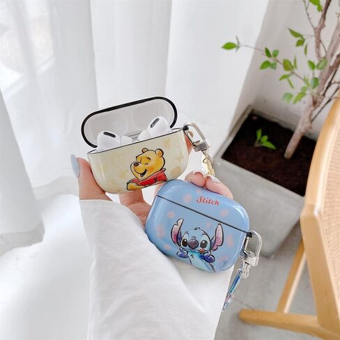 حافظة TPU ناعمة مع سلسلة مفاتيح لـ Apple AirPods 3 AirPods3 الجيل الثالث 2021 غرزة القلب الحب اللون الأزرق الرسوم المتحركة الرسوم المتحركة اللطيفة الرائعة الكلاسيكية للأطفال البنات in Kuwait