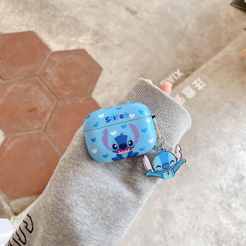حافظة TPU ناعمة مع سلسلة مفاتيح لـ Apple AirPods 3 AirPods3 الجيل الثالث 2021 غرزة القلب الحب اللون الأزرق الرسوم المتحركة الرسوم المتحركة اللطيفة الرائعة الكلاسيكية للأطفال البنات in Kuwait