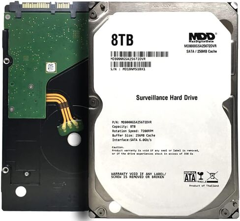 محرك الأقراص الصلبة الداخلي MaxDigitalData 8 تيرابايت 7200 دورة في الدقيقة 256 ميجابايت كاش SATA 6.0 جيجابت/ثانية 3.5 بوصة للمراقبة (MD8000GSA25672DVR) - ضمان لمدة 3 سنوات (متجدد) in Saudi Arabia