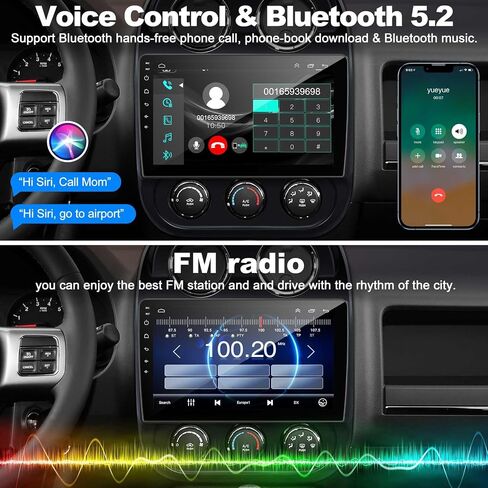 [2+32G] ستيريو سيارة Android 12 لسيارة Jeep Compass Patriot 2010-2016 يدعم Carplay اللاسلكي وAndroid Auto، شاشة لمس IPS مقاس 10.1 بوصة وراديو Prius مع نظام تحديد المواقع العالمي (GPS) وواي فاي وراديو FM in Saudi Arabia