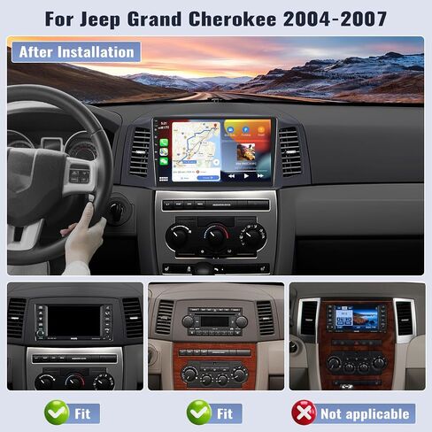 راديو سيارة SIXWIN 2G+64G Android 13 لسيارة Jeep Grand Cherokee 2004-2007 شاشة لمس 10.1 بوصة مع CarPlay Android Auto Mirror Link Bluetooth FM GPS Navigation HiFi WiFi SWC كاميرا احتياطية MIC in Saudi Arabia