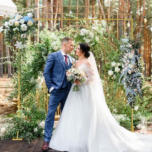 Wedding Arch Backdrop Stand 8FT x 8FT Square Cover Metal,Wedding Arch Decor Frame Rectangular,Balloon Arch Stand Heavy Duty,Proposal Decoration Marriage Outdoor Indoor Birthday Party (Golden) in Saudi Arabia