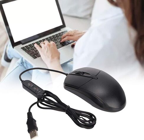 ماوس ساخن، 3 مستويات قابلة للتعديل باللون الأسود مريح 1600 نقطة في البوصة ماوس سلكي أكثر دفئًا لنظام التشغيل Windows لنظام OS X للكمبيوتر المحمول المكتبي للعمل في الشتاء in Kuwait