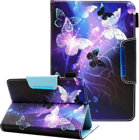 Universal 7 8 Inch Android Tablet Case, Nannxiebky Multi-Angle Viewing Stand PU Leather Wallet Tablet Case Cover for 7 8 Inch and More 7" - 8.5" Tablet, Forest in Saudi Arabia