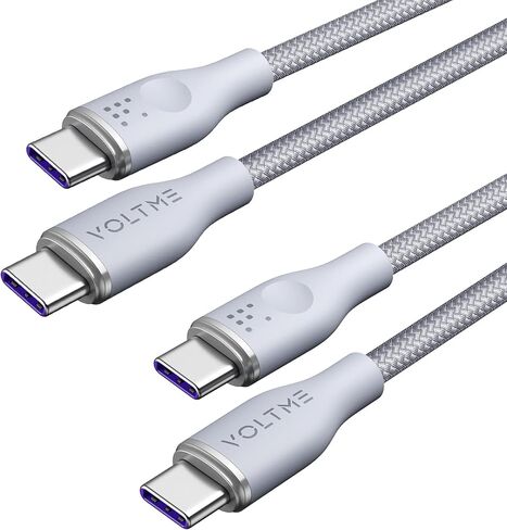 VOLTME USB C Cable (6ft 100W, 2-Pack), Premium Nylon USB C to USB C Cable 2.0, Type C Charging Cable Fast Charge for MacBook Pro 2020, iPad Pro 2021, Galaxy S22, Pixel, Switch and More-Green in Saudi Arabia