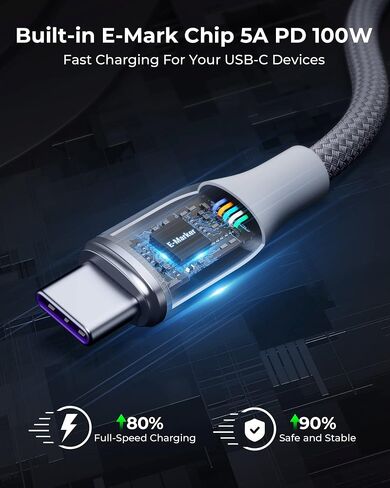 VOLTME USB C Cable (6ft 100W, 2-Pack), Premium Nylon USB C to USB C Cable 2.0, Type C Charging Cable Fast Charge for MacBook Pro 2020, iPad Pro 2021, Galaxy S22, Pixel, Switch and More-Green in Saudi Arabia