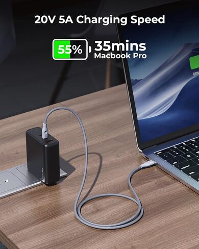 VOLTME USB C Cable (6ft 100W, 2-Pack), Premium Nylon USB C to USB C Cable 2.0, Type C Charging Cable Fast Charge for MacBook Pro 2020, iPad Pro 2021, Galaxy S22, Pixel, Switch and More-Green in Saudi Arabia