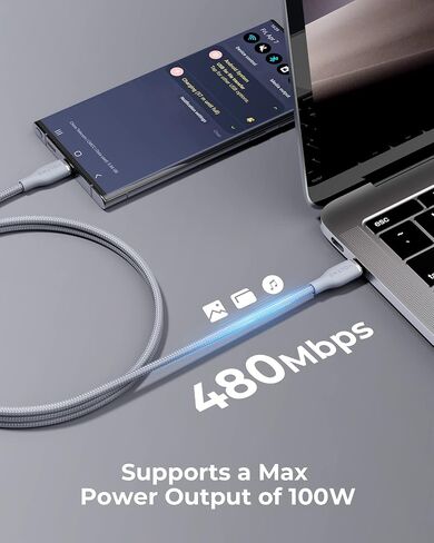 VOLTME USB C Cable (6ft 100W, 2-Pack), Premium Nylon USB C to USB C Cable 2.0, Type C Charging Cable Fast Charge for MacBook Pro 2020, iPad Pro 2021, Galaxy S22, Pixel, Switch and More-Green in Saudi Arabia
