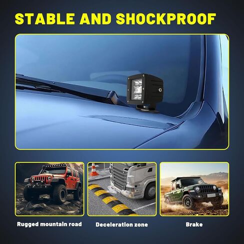 YCHOW-TECH 2PCS LED Light Bar Mounting Bracket Universal Adjustable Pillar Hood Led Work Light Mount Bracket Clamp Holder Without Drilling for Off Road Car Jeep Truck SUV 4x4 in Saudi Arabia