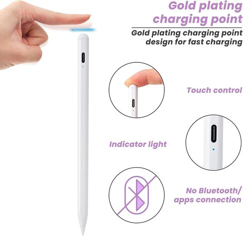 iPad Air Pencil 2024 - Stylus Pen for iPad Air M2 11" 13", iPad 10th 9th Generation, iPad Air 5th 4th Generation - Magnetic and Palm Rejection iPad Air Pen Fast Charging, Black in Kuwait