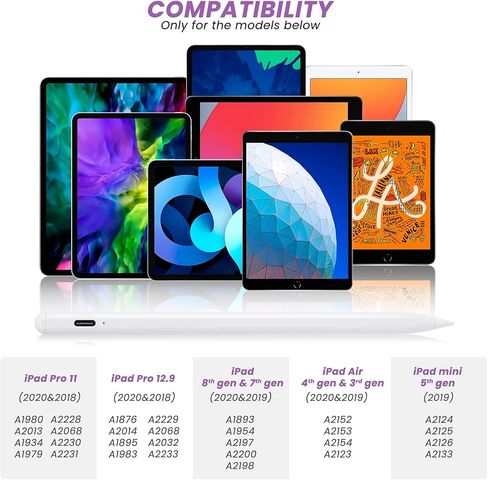 iPad Air Pencil 2024 - Stylus Pen for iPad Air M2 11" 13", iPad 10th 9th Generation, iPad Air 5th 4th Generation - Magnetic and Palm Rejection iPad Air Pen Fast Charging, Black in Kuwait