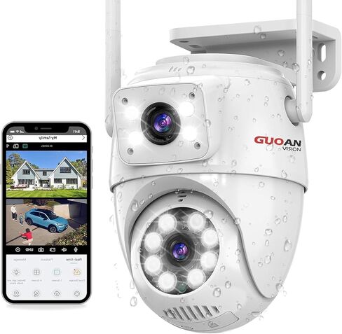 Security Camera Wireless Outdoor, Outside Camera with 3M Cord for Home, 24/7 Recording, AI Human Tracking, Full Color Night, IP66 Waterproof, 2-Way Talk,SD/Cloud Storage in Kuwait