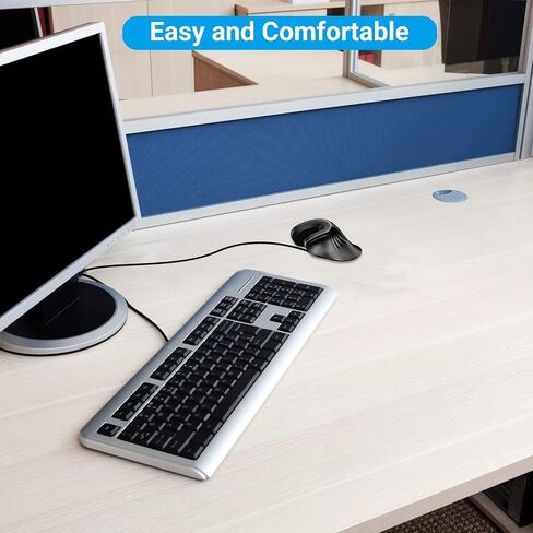Wireless Mouse, 2.4G Rechargeable Ergonomic Cordless Mouse with 3 Adjustable DPI for Computer, Laptop, Desktop, PC, MacBook, Notebook, Black in Saudi Arabia