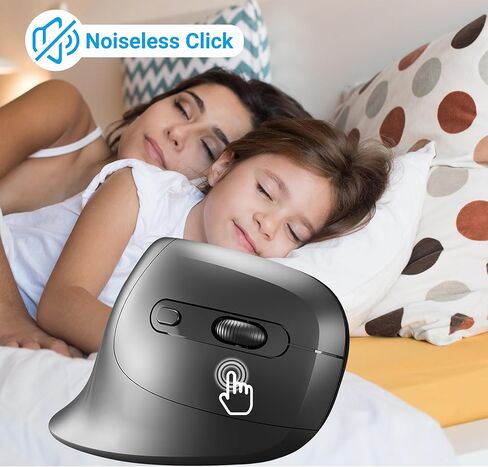 Wireless Mouse, 2.4G Rechargeable Ergonomic Cordless Mouse with 3 Adjustable DPI for Computer, Laptop, Desktop, PC, MacBook, Notebook, Black in Saudi Arabia