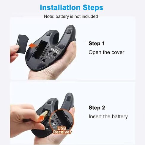 ماوس لاسلكي، ماوس لاسلكي مريح قابل لإعادة الشحن 2.4 جيجا مع 3 نقاط لكل بوصة قابلة للتعديل للكمبيوتر والكمبيوتر المحمول وسطح المكتب والكمبيوتر الشخصي وماك بوك والكمبيوتر المحمول، أسود in Kuwait