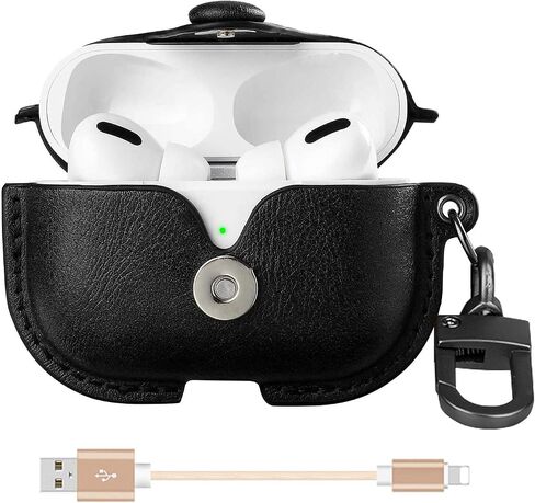 حافظة Airpods Pro جلدية، حافظة Airpod Pro ممتازة لـ Airpods Pro [مصباح LED أمامي مرئي] غطاء حماية Airpod 3 in Saudi Arabia