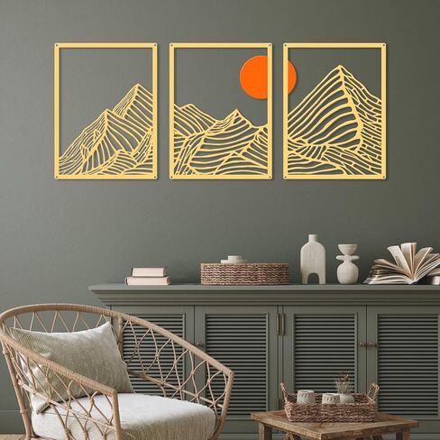 RUFHVTY 4 Pcs Metal Abstract Wall Art, Black Single Line Home Decor, Minimalist 3D Textured Sculptures Artwork for Living Room Bedroom Bathroom Office Study(Black 11"x16") in Saudi Arabia