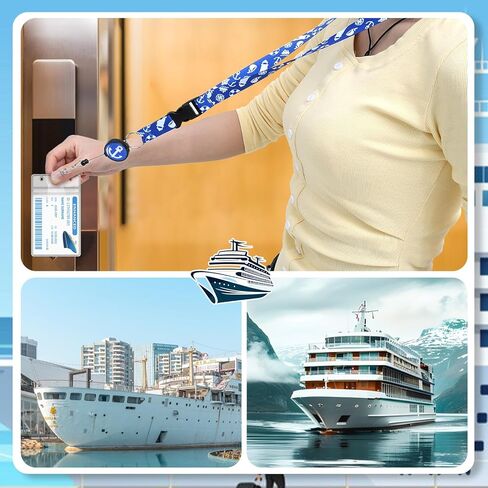 4 قطع من حبل الرحلات البحرية لبطاقات الشحن، حبال الرحلات البحرية القابلة للسحب مع حامل بكرة شارة الهوية المقاومة للماء وملحقات أساسيات الرحلات البحرية in Kuwait