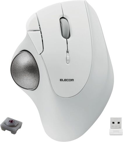 ELECOM Ergonomic Comfort Design Trackball IST Wireless 2.4GHz Connection, Smooth Tracking with Ruby Ball Bearing, 36mm Ball, Thumb Control, Compatible for Windows, PC, and Mac Black (M-IT10DRBK) in Saudi Arabia