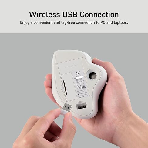 ELECOM Ergonomic Comfort Design Trackball IST Wireless 2.4GHz Connection, Smooth Tracking with Ruby Ball Bearing, 36mm Ball, Thumb Control, Compatible for Windows, PC, and Mac Black (M-IT10DRBK) in Saudi Arabia
