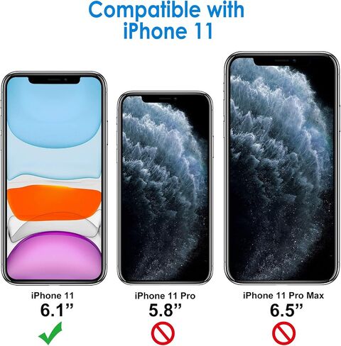 حافظة محفظة JETech لهاتف iPhone 11 مقاس 6.1 بوصة، غطاء قلاب مغناطيسي من جلد البولي يوريثان مقاوم للصدمات مع حامل بطاقة وميزة حامل (أسود) in Saudi Arabia