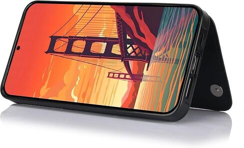 Asuwish Phone Case for Samsung Galaxy A25 5G with Tempered Glass Screen Protector and Card Holder Wallet Cover Stand Flip Leather Cell Accessories Glaxay A 25 25A SM-A256U A256E Cases Women Men Black in Saudi Arabia
