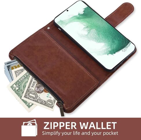 Asuwish Phone Case for Samsung Galaxy S22 5G Wallet Cover with Tempered Glass Screen Protector and Flower Leather Flip Credit Card Holder Stand Cell Accessories S 22 22S 4G G5 6.1 inch Women Men Brown in Kuwait