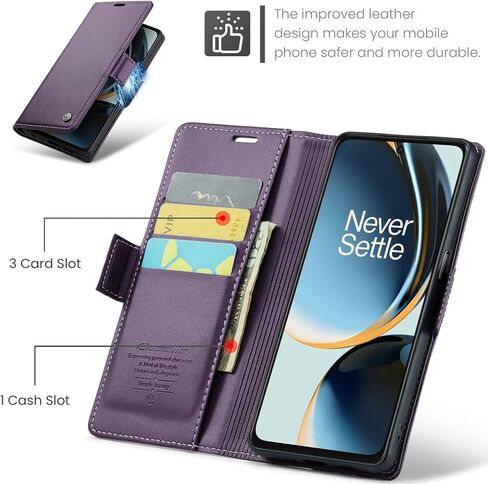 حافظة ون بلس نورد N30 5G، محفظة من جلد البولي يوريثان قابلة للطي مع حامل بطاقة، حجب RFID، غطاء هاتف مقاوم للصدمات، أزرق مخضر in Kuwait