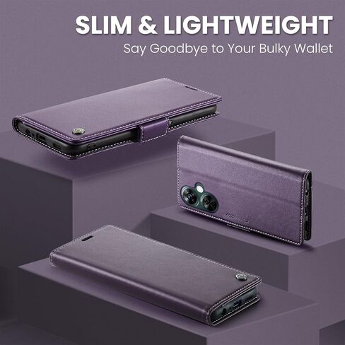 حافظة ون بلس نورد N30 5G، محفظة من جلد البولي يوريثان قابلة للطي مع حامل بطاقة، حجب RFID، غطاء هاتف مقاوم للصدمات، أزرق مخضر in Kuwait