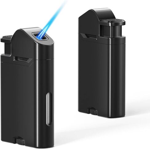 ولاعة شعلة RONXS، عبوتان من ولاعة لهب البيوتان النفاثة القابلة للتعديل، ولاعات صغيرة قابلة لإعادة الملء مقاومة للرياح، فكرة هدية رائعة للرجال والنساء (غاز البوتان غير متضمن) (رمادي) in Kuwait