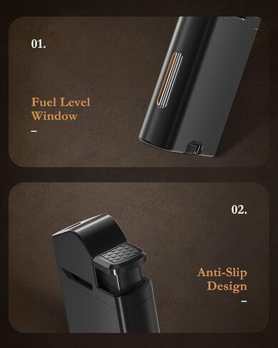 ولاعة شعلة RONXS، عبوتان من ولاعة لهب البيوتان النفاثة القابلة للتعديل، ولاعات صغيرة قابلة لإعادة الملء مقاومة للرياح، فكرة هدية رائعة للرجال والنساء (غاز البوتان غير متضمن) (رمادي) in Kuwait