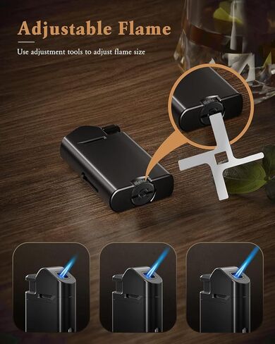 ولاعة شعلة RONXS، عبوتان من ولاعة لهب البيوتان النفاثة القابلة للتعديل، ولاعات صغيرة قابلة لإعادة الملء مقاومة للرياح، فكرة هدية رائعة للرجال والنساء (غاز البوتان غير متضمن) (رمادي) in Kuwait