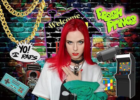 7x5ft 90s Backdrops Hip Hop Graffiti Backdrops 80's 90's Theme House Party Backdrop Retro Music Rock Punk Hip Hop Party Decorations F72 in Saudi Arabia