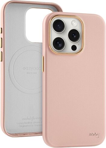حافظة جلدية EasyAcc لهاتف iPhone 16، [متوافقة مع Magsafe]، حافظة هاتف مغناطيسية من الجلد النباتي الفاخر، حافظة نحيفة واقية مع أزرار معدنية وإطار كاميرا، غطاء هاتف مضاد للخدش in Kuwait