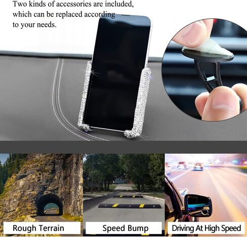 asubha بلينغ حامل هاتف السيارة مصغرة سيارة داش تنفيس الهواء التلقائي الهاتف جبل العالمي 360 درجة قابل للتعديل الكريستال السيارات حامل الهاتف حامل اكسسوارات السيارات للنساء والفتيات in Kuwait