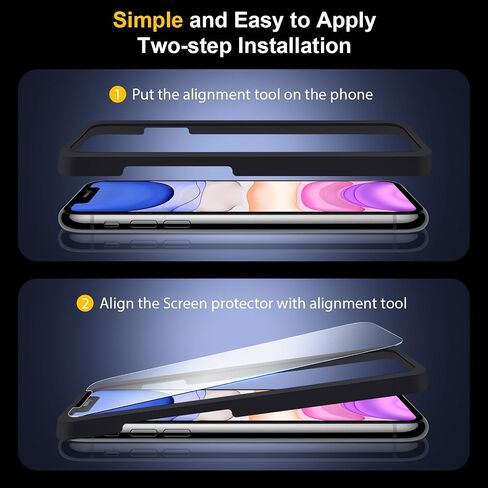 [عبوة من قطعتين] واقي شاشة زجاجي غير لامع مصمم لهاتف iPhone 11 Pro Max/iPhone XS Max، مضاد للوهج، مضاد لبصمات الأصابع، إطار تثبيت، زجاج مقسى 9H in Saudi Arabia