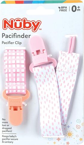 Nuby Infant's 2-Pack Pacifinder Pacifier Clips (Grey/Aqua) in Saudi Arabia