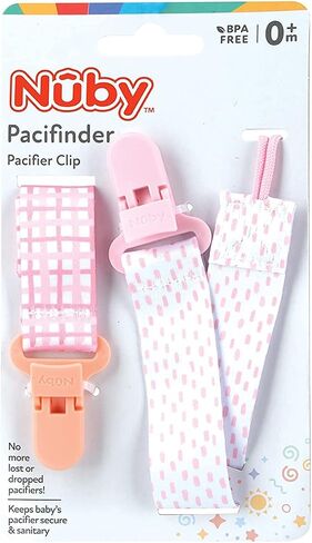 Nuby Infant's 2-Pack Pacifinder Pacifier Clips (Grey/Aqua) in Saudi Arabia