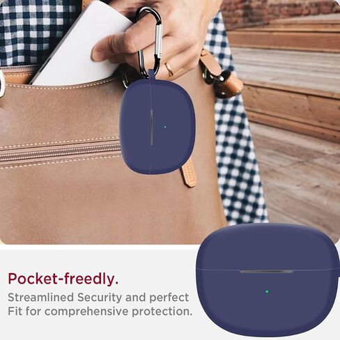 Miimall Bose Ultra Open Earbuds Silicone Case Cover,Soft Silicone Dust-Proof & Front LED Visible Protective Case for Bose Ultra Open Wireless Earbuds with Keychain (Dark Blue) in Saudi Arabia