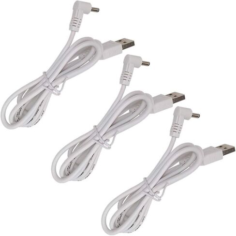 3 قطع كابل تمديد USB إلى كابل تيار مستمر - 5 فولت USB 2.0 منفذ ذكر إلى تيار مستمر 5 فولت ذكر 3.5 مم × 1.35 مم سلك طاقة أسود 100 سم (3.3 قدم) in Kuwait
